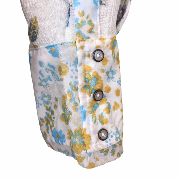 NWT Free People Hold On to Me Floral Long Sleeve Blouse - Small - Picture 5 of 7